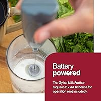 Vista 6 de Zyliss Varita espumadora de leche eléctrica de mano, mezclador de bebidas versátil, espumador para café, capuchinos, lattes o batidos para una