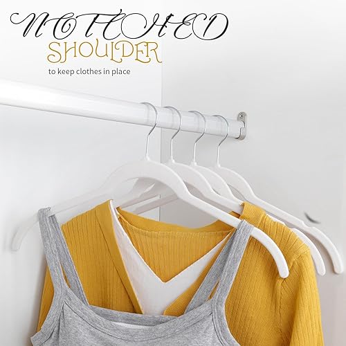 Miniatura 4 de ManGotree Paquete de 50 perchas de terciopelo para camisas para mujer, perchas de 16.5 pulgadas con gancho giratorio de 360, perchas antideslizantes