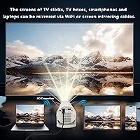 Vista 2 de Wireless Mini Projector with WIFI, 4K 1080P Support Portable Projector 180° Rotatable. 17"-130" Screen Movie Projector. Compatible for Smartphone