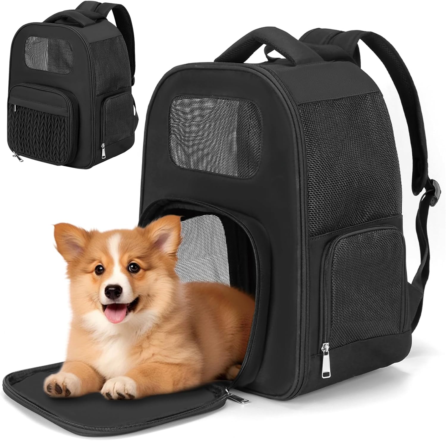 Airline-Approved Pet Backpack Carrier for Small Dogs & Cats up to 15 lbs Airline-Approved Pet Backpack Carrier for Small Dogs & Cats up to 15 lbs