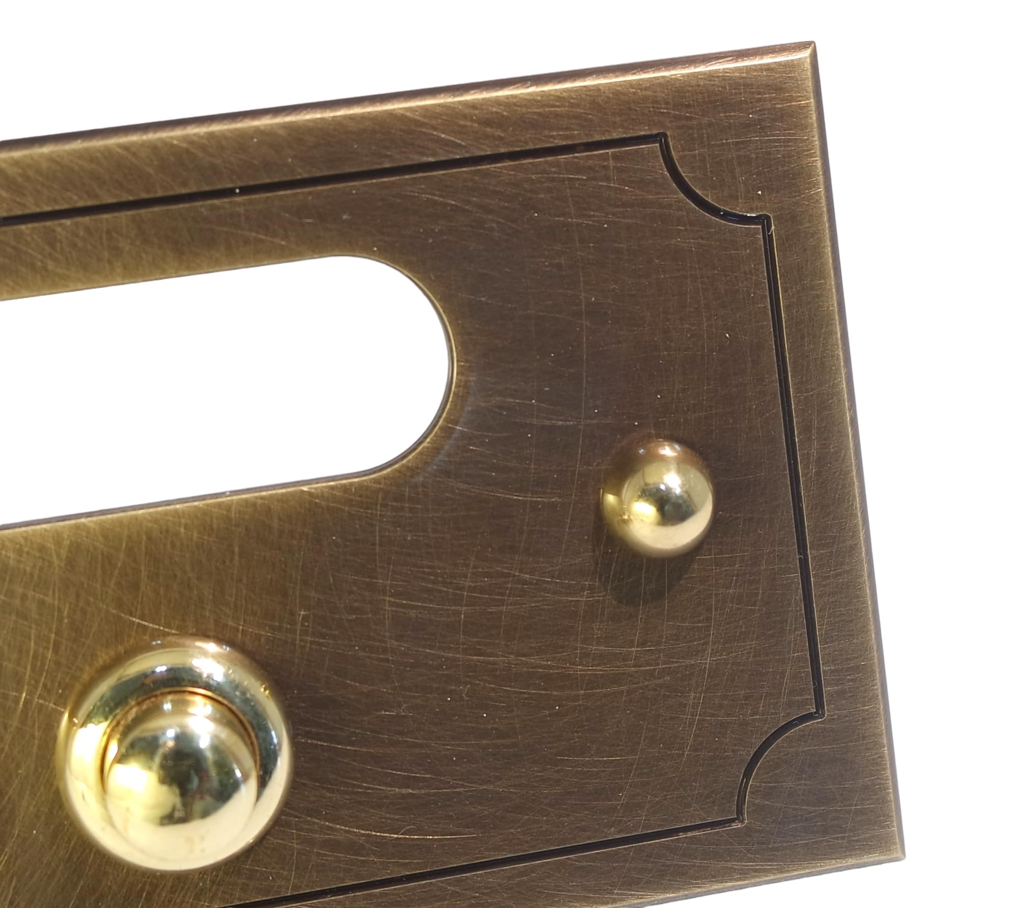 Neroni Mameli Campanello in Ottone Bronzato per Esterno abitazione - Porta Ingresso Casa, con Pulsante Elettrico - Modello Ottaviano - Made in Italy