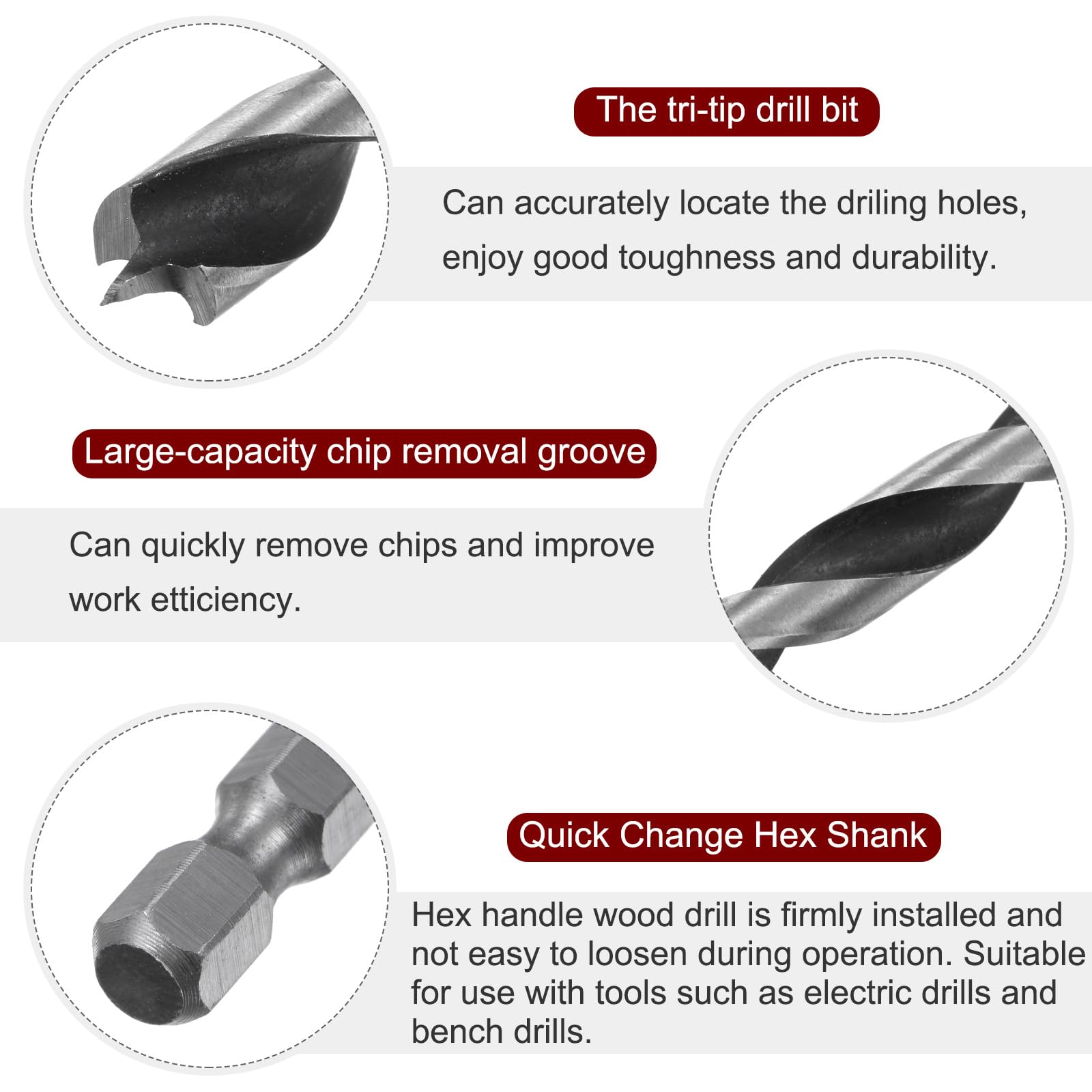 HARFINGTON Brad Point Drill Bits - 2 Pack -4