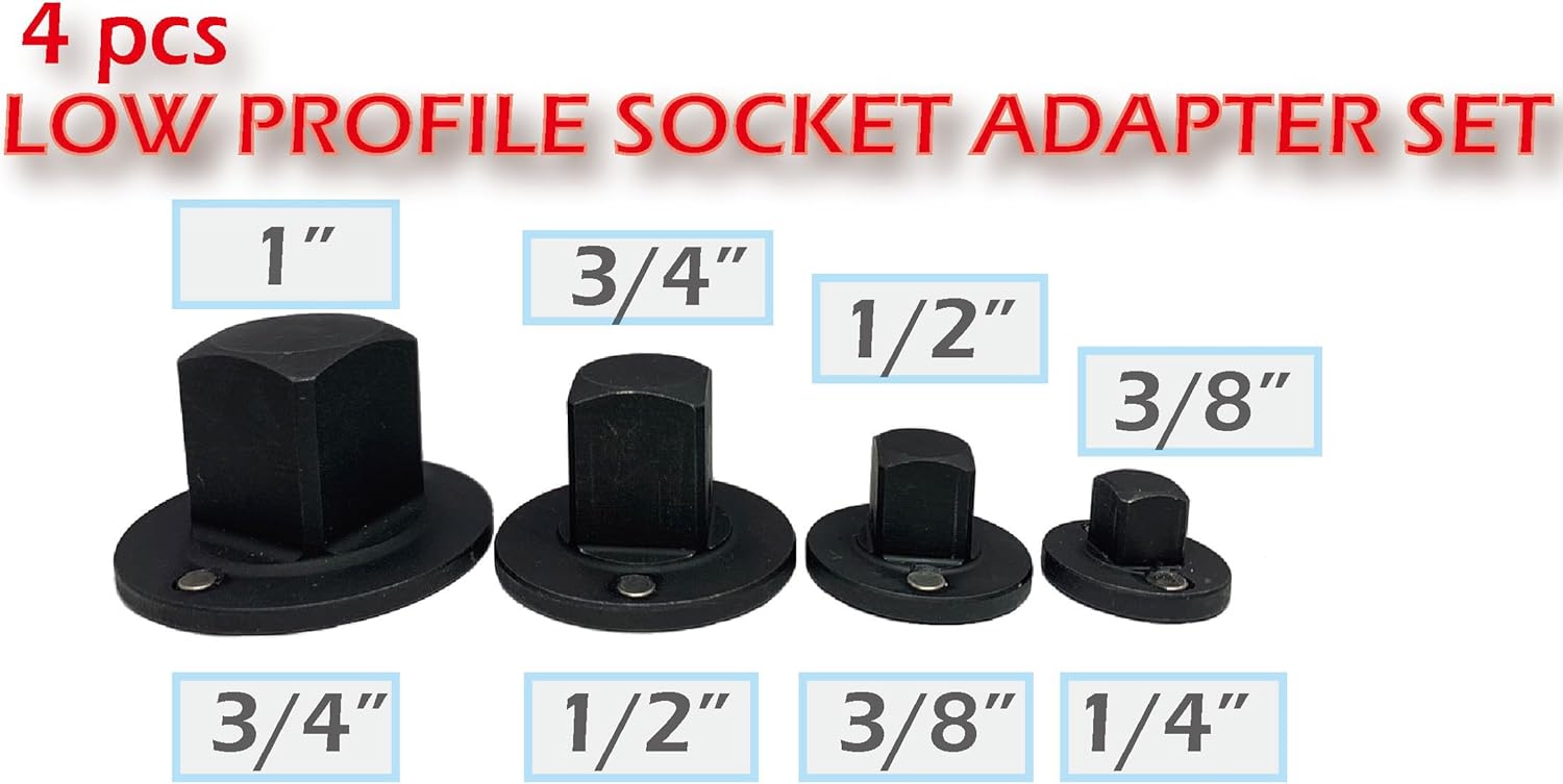 WAY win 4 piece Insert low-profile Impact Socket Adapter Set