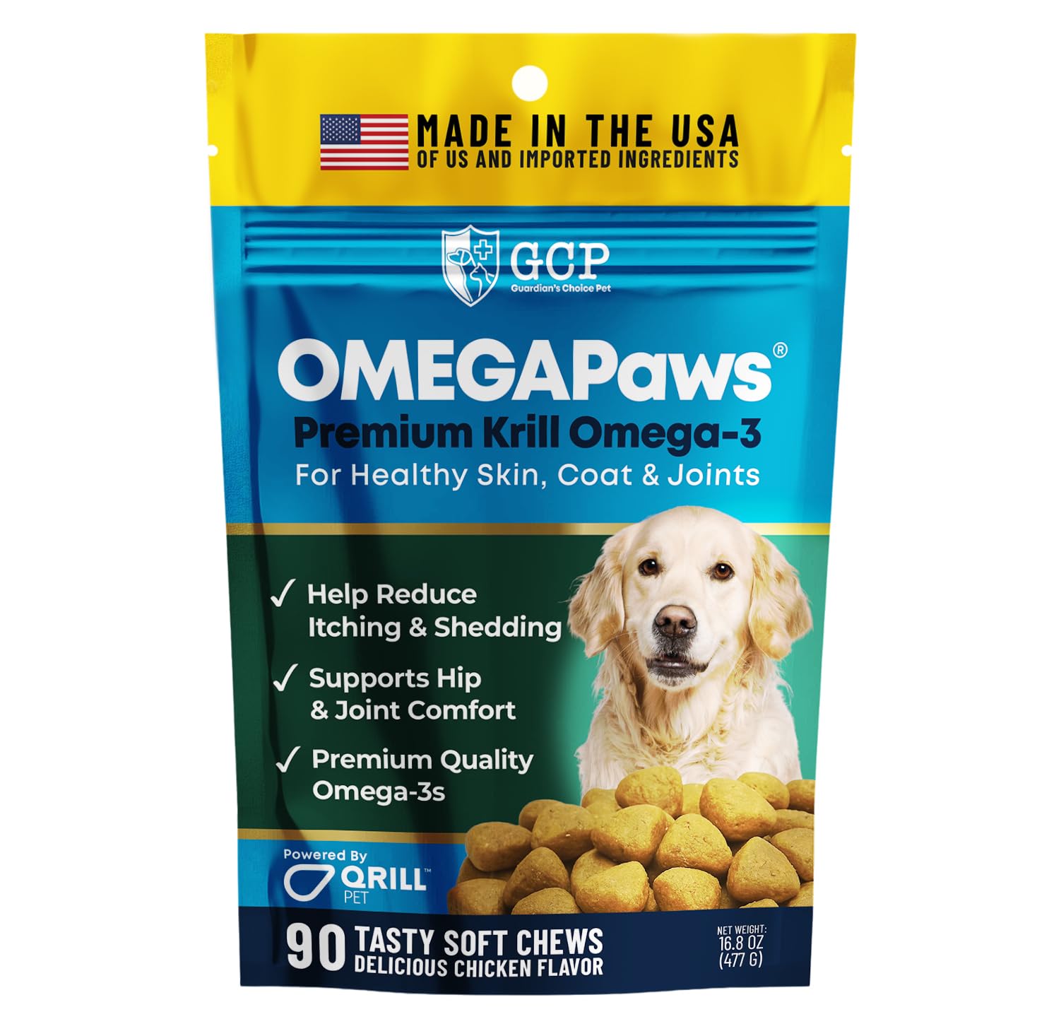 Omega 3 for Dogs Dog Joint Support Soft Chews Fish Oil Supplement for Dogs with EPA DHA Krill