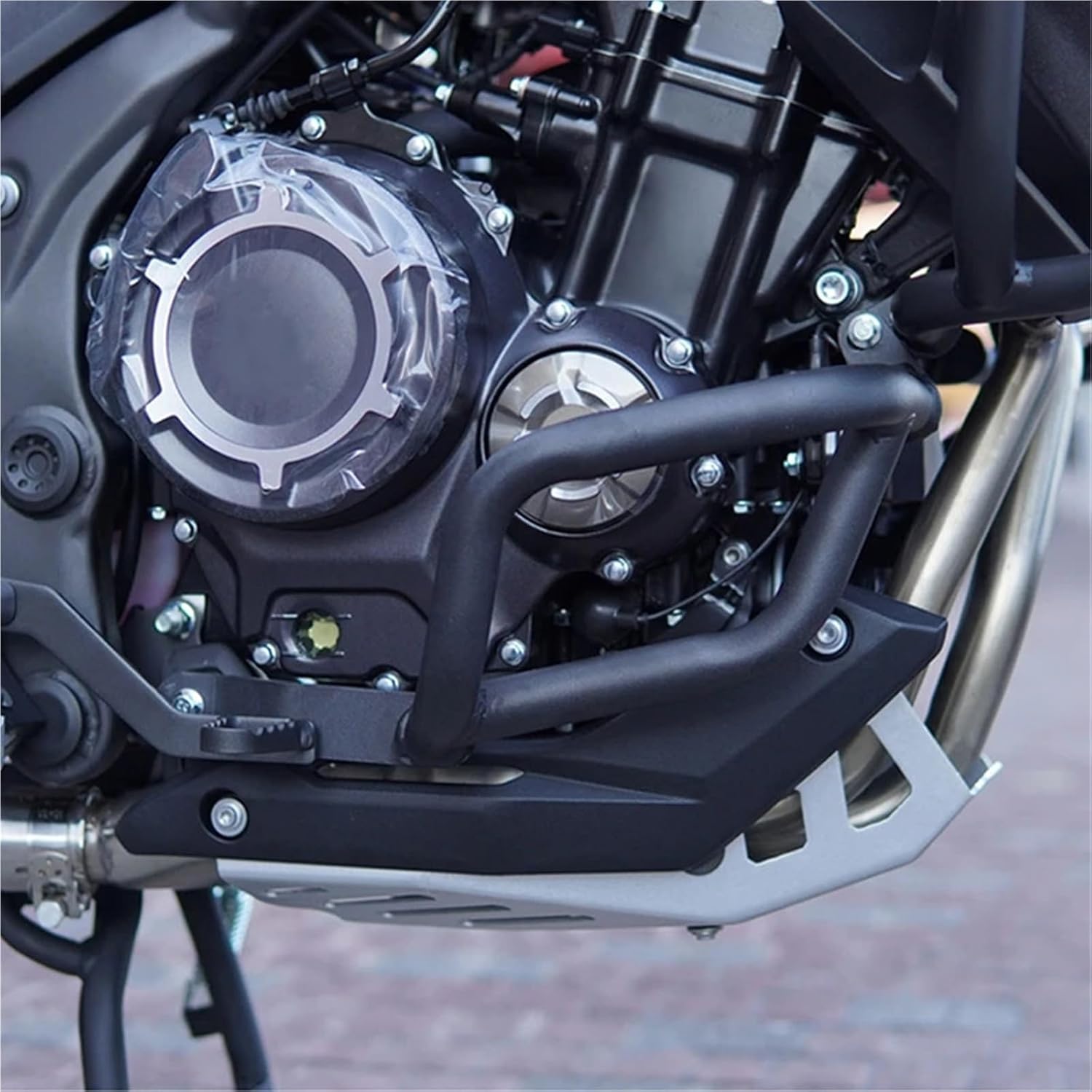 DS 525X Motorcycle Engine Guard Upper and Lower Crash Bar Bumper Frame Protector Accessories for VOGE DS525X DSX 525 2023-2024(A-Lower Black 2023)