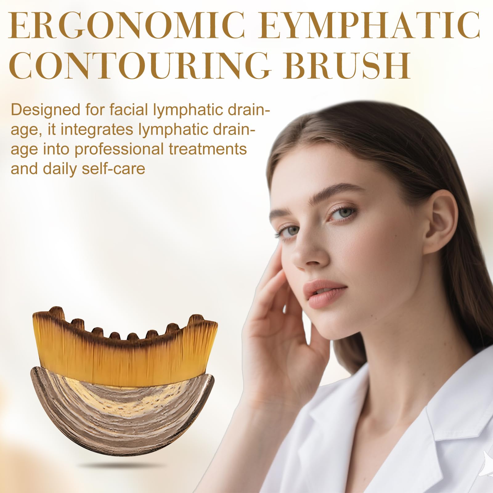2 PCS Lymphatic Contour Face Brush, Dry Lymphatic Brush, Lymphatic Drainage Massager for Face, Ergonomically Designed to Fit The Skin Precisely and Relieve Fatigue
