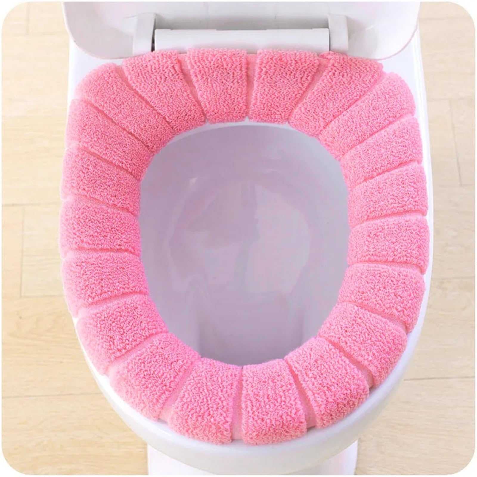 Cojín de inodoro de terciopelo coral rosa con patrón de calabaza y diseño universal