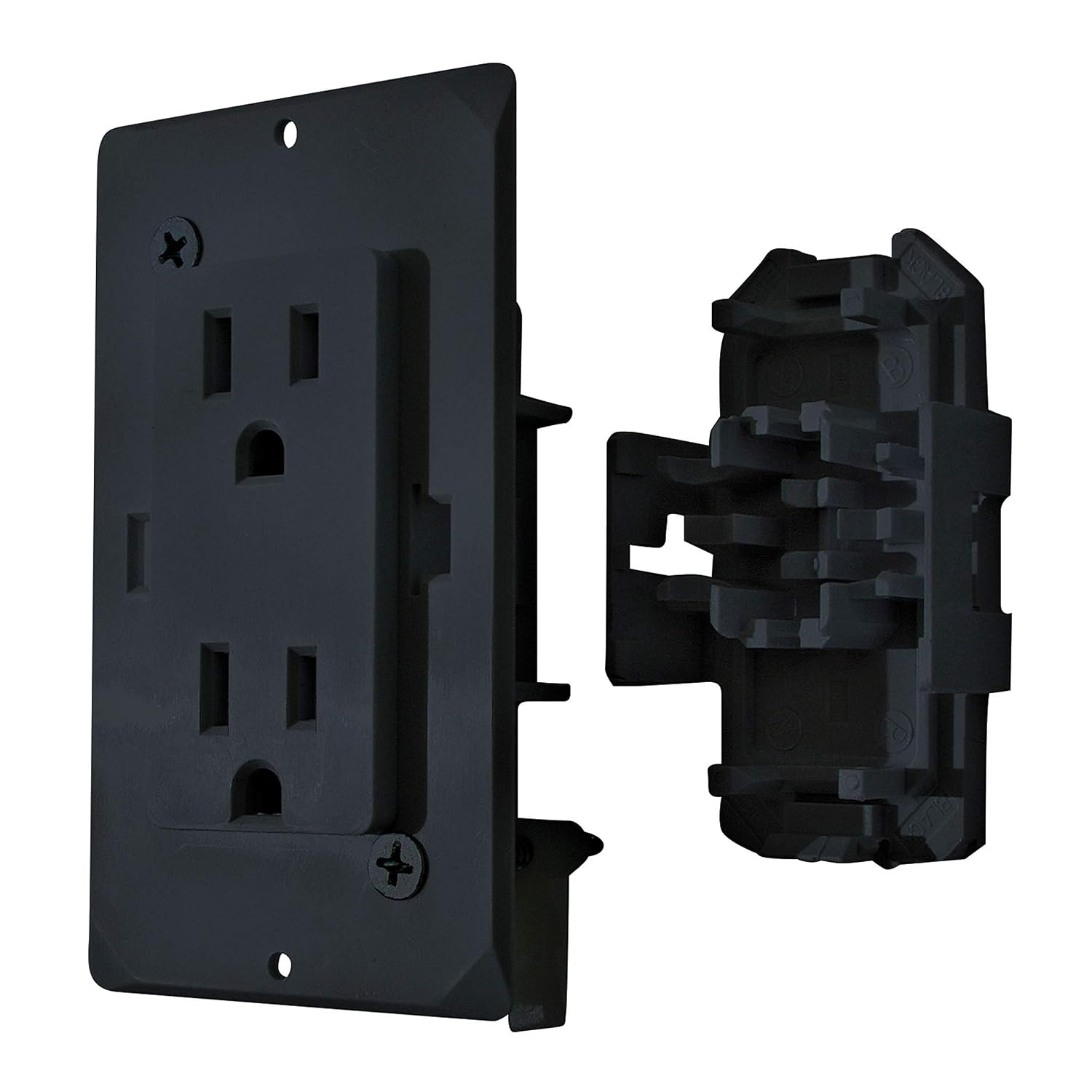 Decor Receptacle with Cover - 15A 125V Black