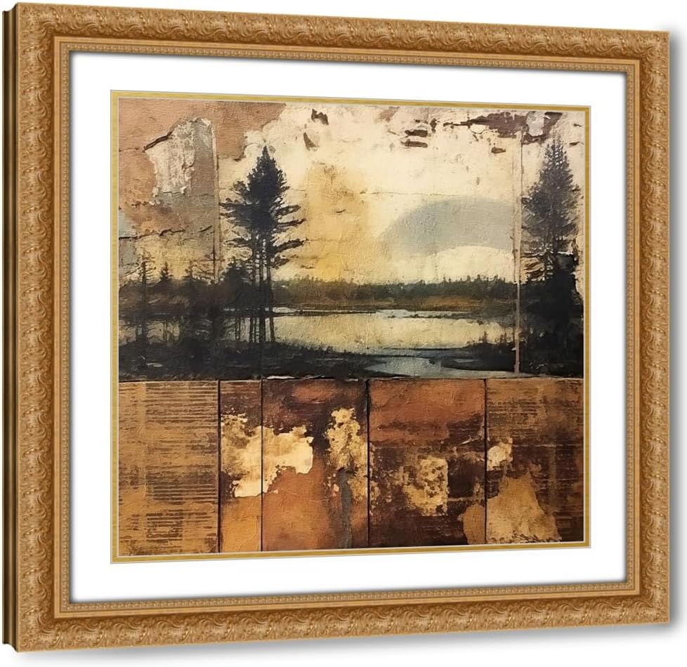 ArtDirect Rustic Collage 3 Custom Framed Art Print Giclee Print or Canvas Options with Various Sizes and Customization by RileyB