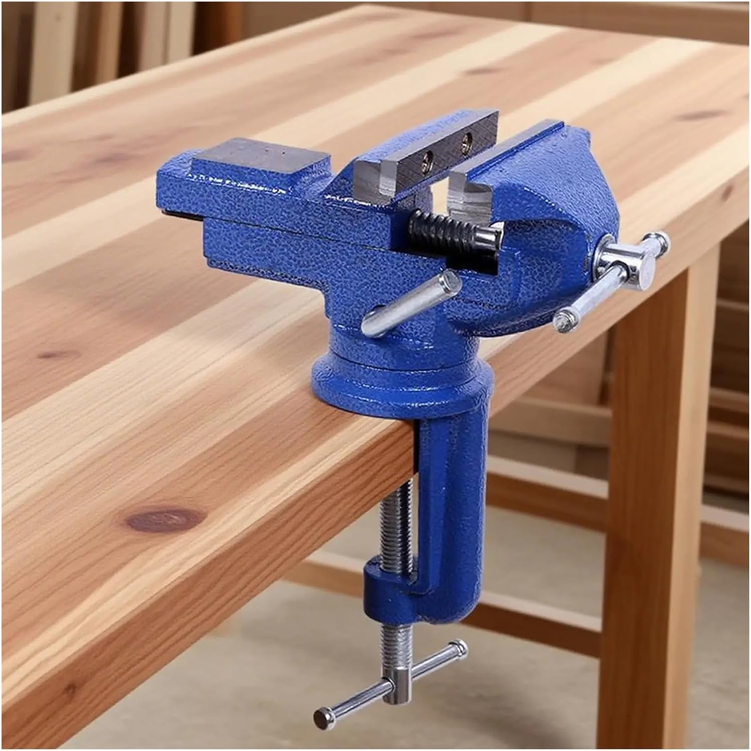 Bench Vise Heavy Duty Vise 360 Degree Swivel Base Fixed Tool For Home Soldering Shop Metalworking Garage Milling Welding(Gray)