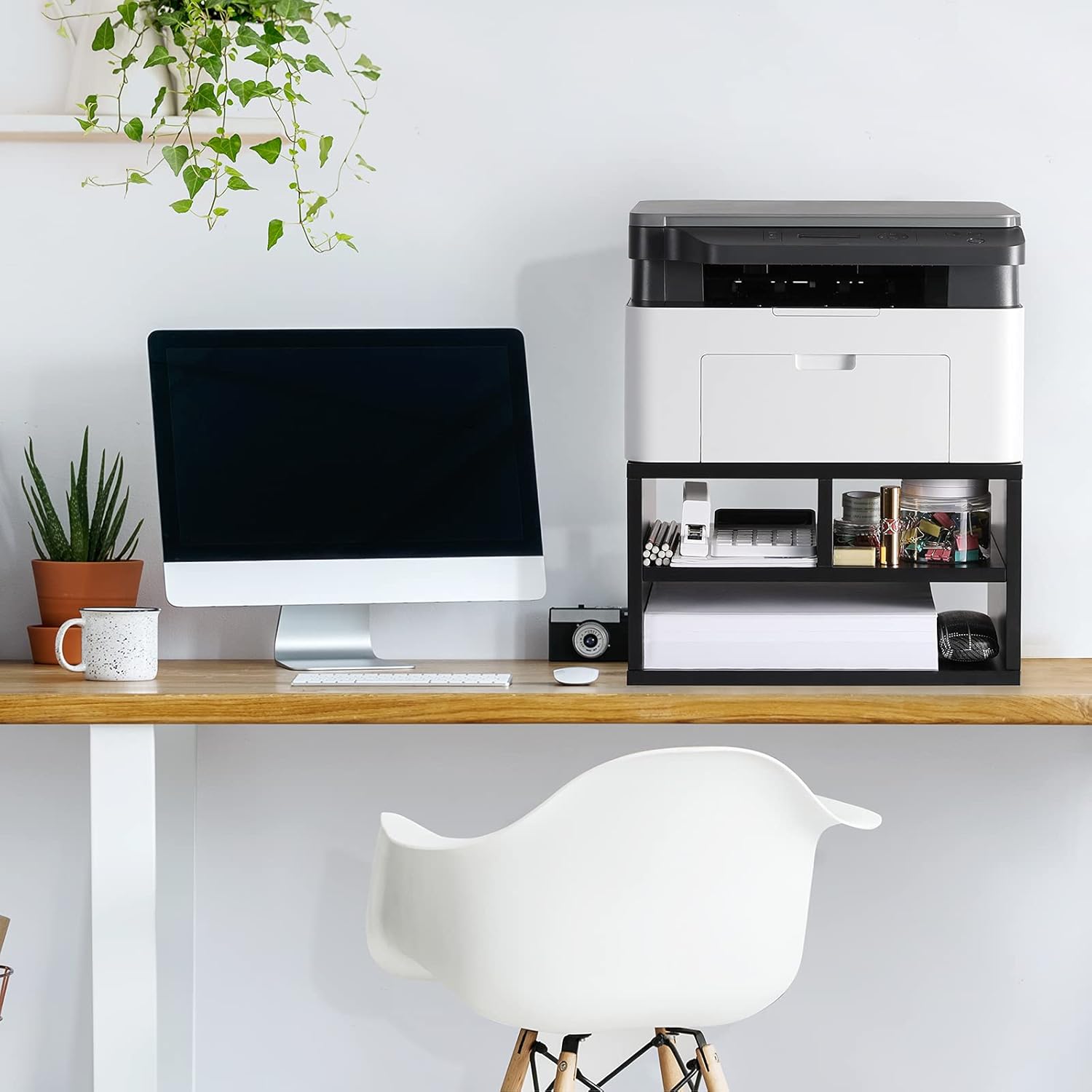 Printer Stand - Desktop Stand for Printer, Printer Stand for Desk with Storage File Cabinet for Home Office by AMERIERGO : Office Products