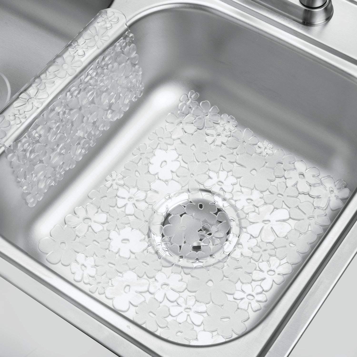 iDesign 60860 Blumz wkładka do zlewu, ochronne akcesoria do zlewu kuchennego, wykonana z wytrzymałego tworzywa sztucznego PCW, przezroczysta, regularna