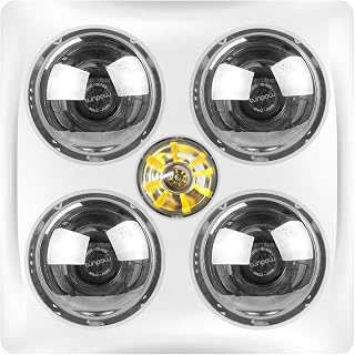 Modura Bathlux4 3-in-1 Bathroom Heater Fan Exhaust Light 4 x 275W Instant Heat (White)