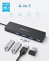 Vista 2 de Anker - Hub USB C, 4 puertos USB 3.0, hub con transferencia de datos de 5 Gbps, cable extendido de 2 pies, no compatible con carga, divisor USB C