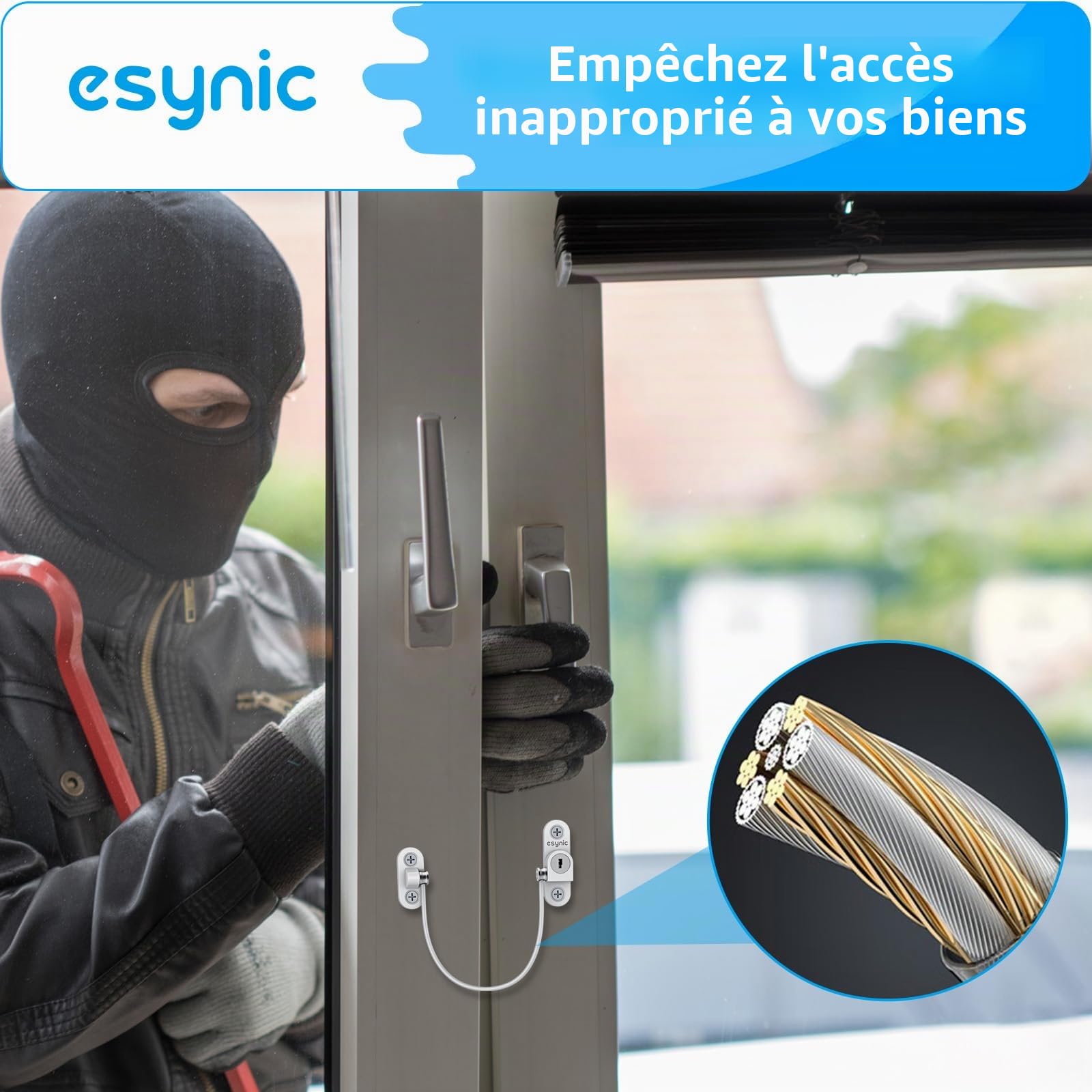 eSynic Pack de 8 verrous de fenêtre solides en alliage de zinc et en acier inoxydable, limiteurs de fenêtre pour UPVC, sécurité enfant, prévention des cambriolages, verrous de sécurité pour fenêtres