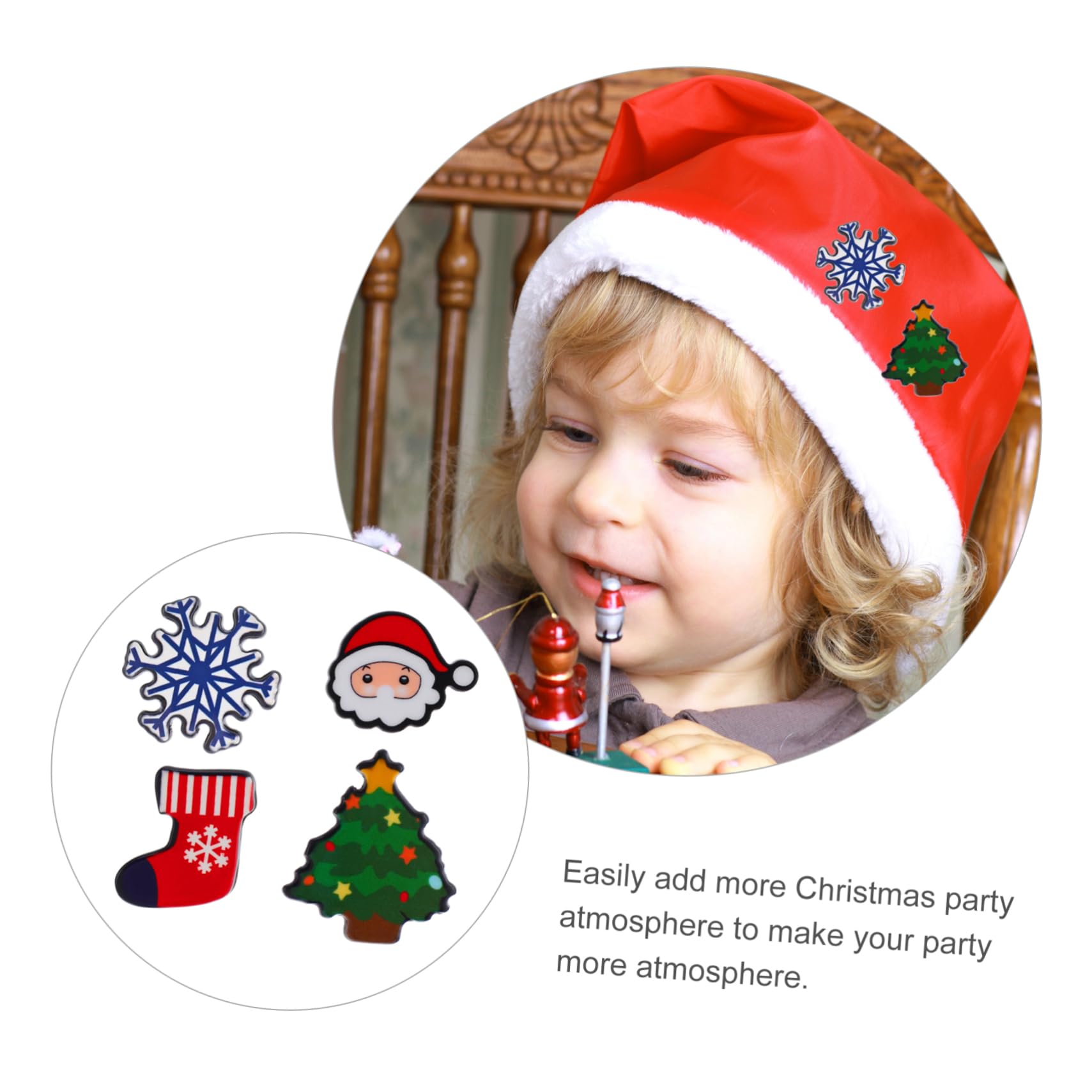 8 Broches Navideños de Tela Divertidos Dibujos Animados para Ambientación de Fiestas de Navidad y Accesorios Temáticos Varios estilos