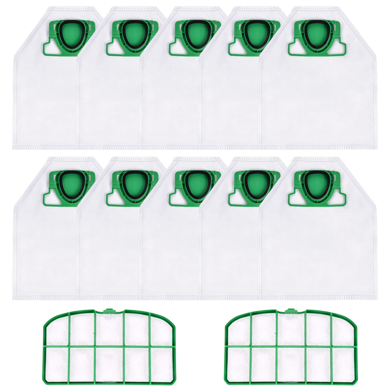 Vacuum Cleaner Bags for Vorwerk Kobold VK200 FP200 Pack of 10 Vacuum Cleaner Bags and 2 Motor Protection Filters Microfleece Filter Bags Replacement Bags Accessories for Vorwerk Kobold VK 200 FP 200