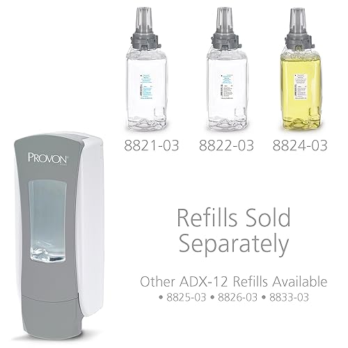 Miniatura 3 de PROVON ADX-12 Dispensador de jabón de manos de espuma estilo empuje, gris/blanco, para 42.3 fl oz PROVON ADX-12 repuesto de jabón de manos o jabón