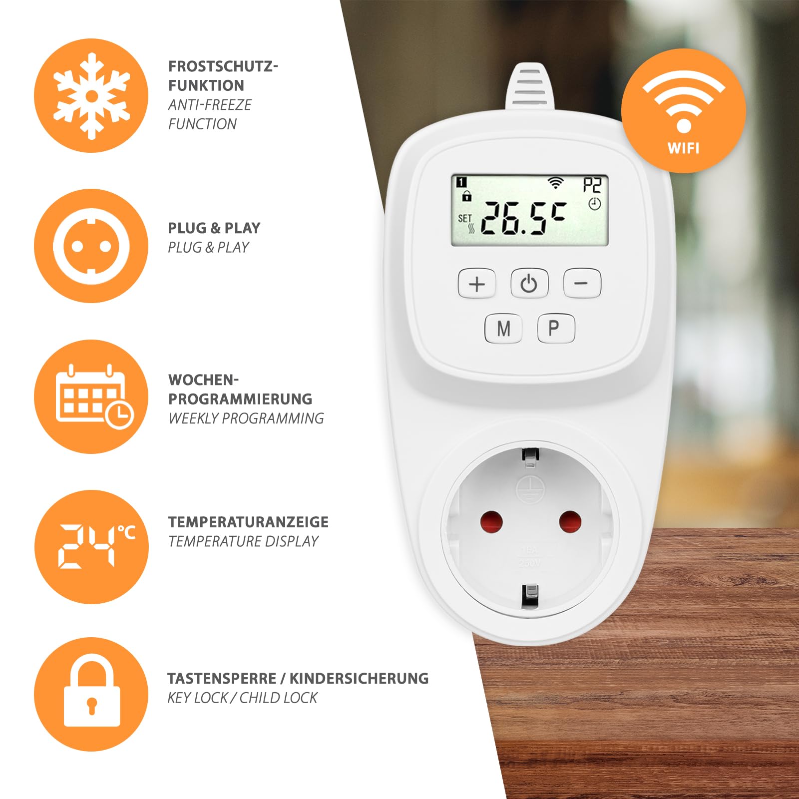 Prise intelligente Thermostat numérique WiFi Régulateur d'espace pour chauffage au sol Radiateur