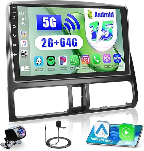 Hikity 2+64G para Honda CRV 2002-2006 Android Car Stereo, radio con pantalla táctil de 9 pulgadas con Carplay inalámbrico, Android Auto, WiFi,