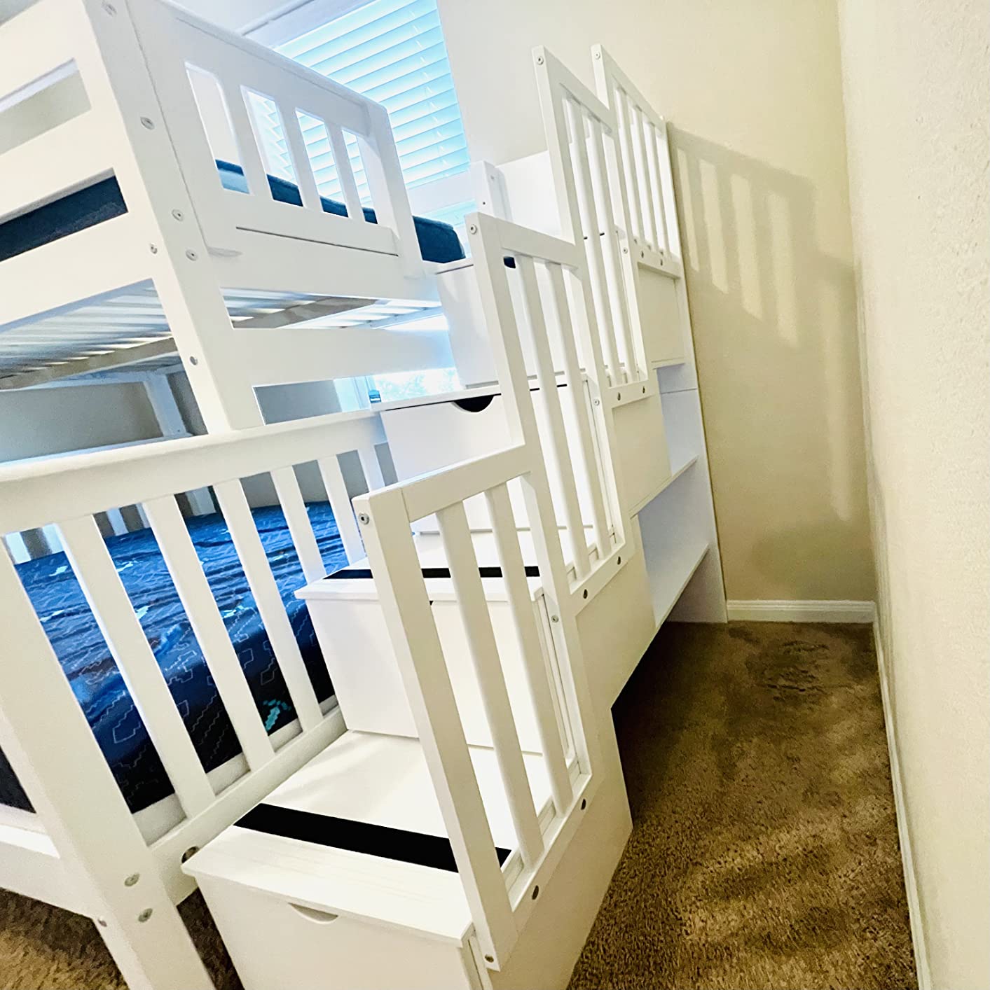61/mo Finance Bedz King Stairway Bunk Beds Twin over Full with 4