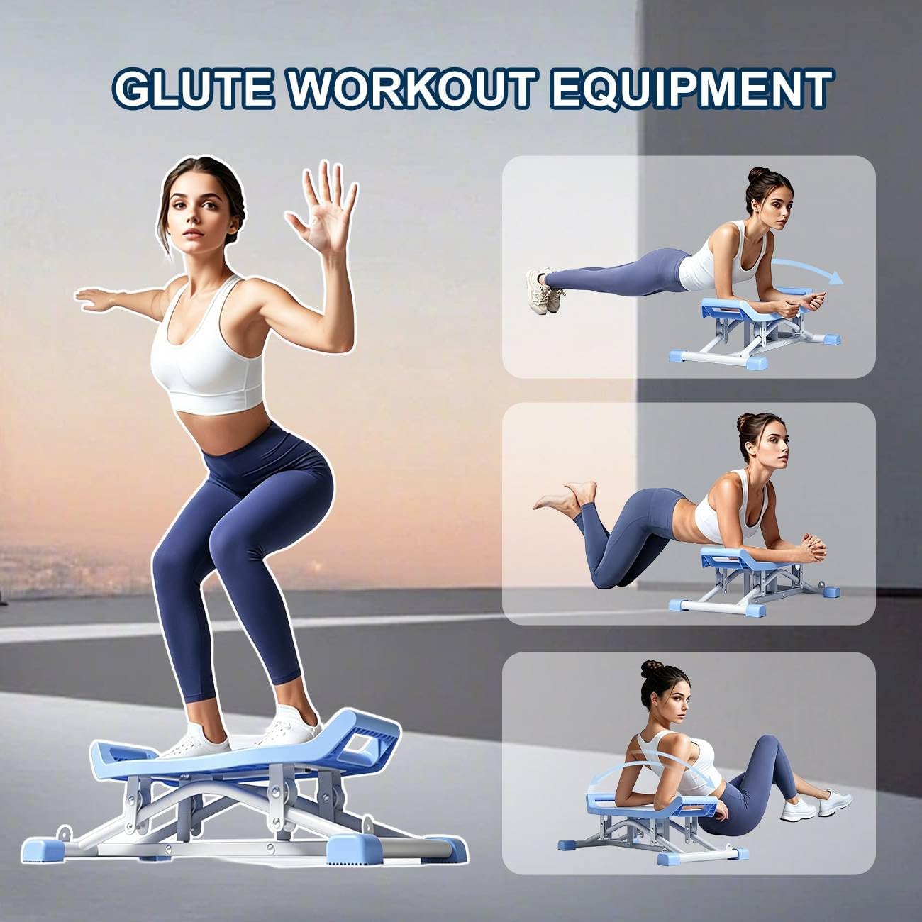 Work Out Equipment for Home Gym Home Exercise for Women & Men, Glute Workout Equipment for Legs, Hips, Waist, Arms & Squat Training Black,26.7*12.9 in