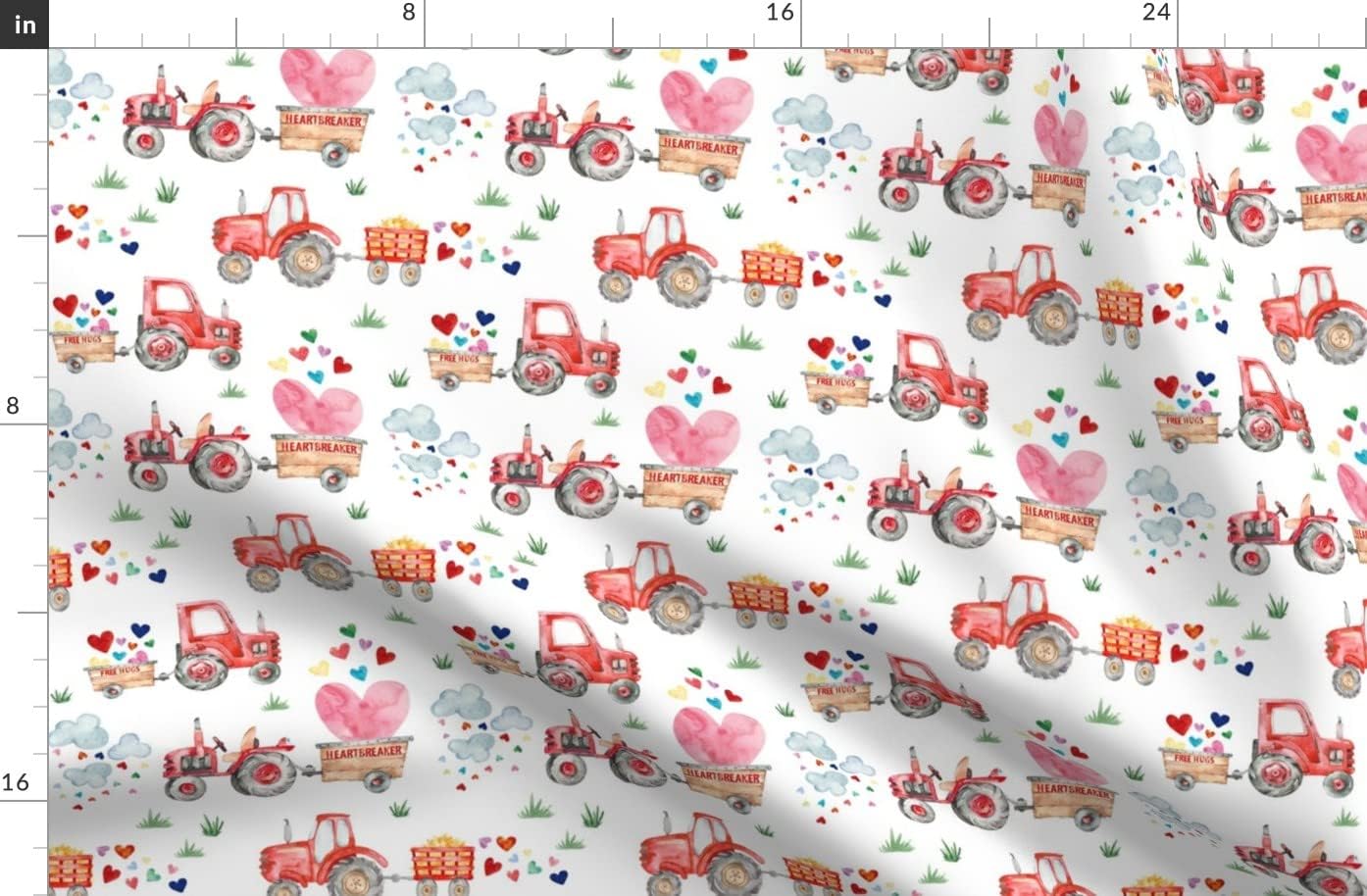 Spoonflower Fabric - Valentine White Hearts Heart Kids Gender Neutral Boy Valentines Printed on Organic Cotton Sateen Fabric by The Yard - Sewing Quilting Apparel Home Decor