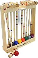 Vista 1 de Amish artesanía Deluxe 8 jugadores Croquet Juego, madera de arce