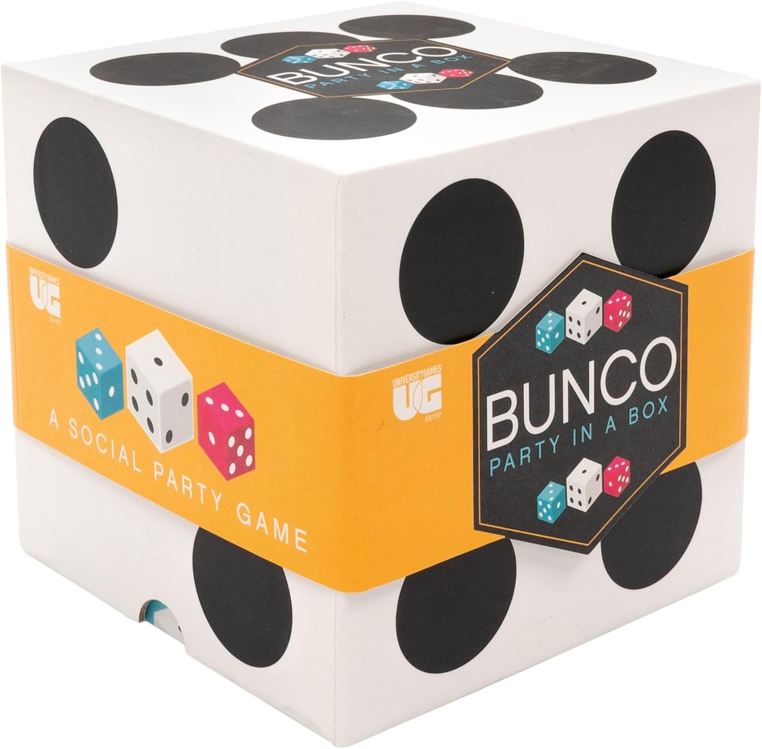 University Games | Bunco Party in a Box Game, for Ladies Night with The Girls, Complete with Fuzzy Die! for 2 to 12 Players Ages 8 and Up, White