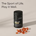 Sports Research® Vitamine D3 + K2 w/Coconut MCT Huile, 1000 IU Basé sur des plantes D3 & 120 mcg Vitamine K2 comme MK-7 | Non-OGM vérifié, tiers testé & Softgels certifiés végétaliens 60 Nombre