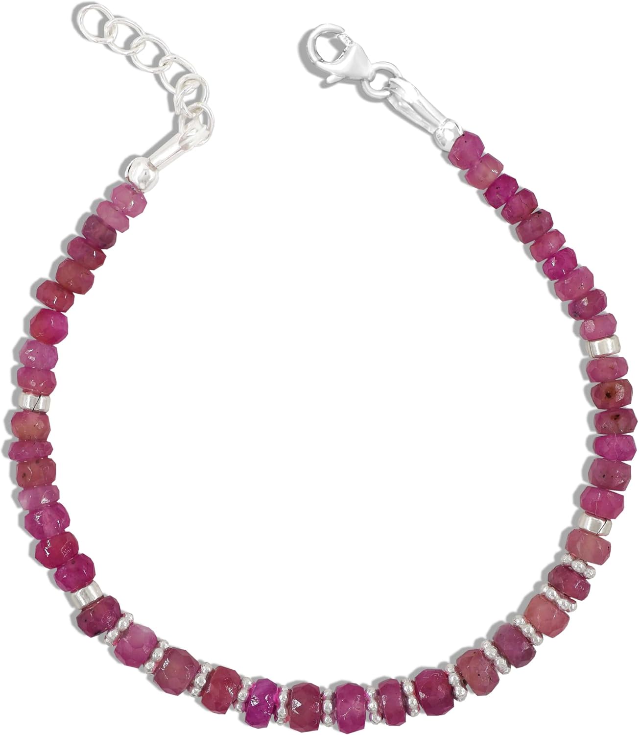 GOODSTONE JEWELS Beaded Bracelet for Women in 18K Gold Plated 925 Sterling Silver Natural Opal, Emerald, Ruby & Moonstone Jewelry Gift for Her Wedding|Anniversary|Engagement (Size - 6-8 Inches)