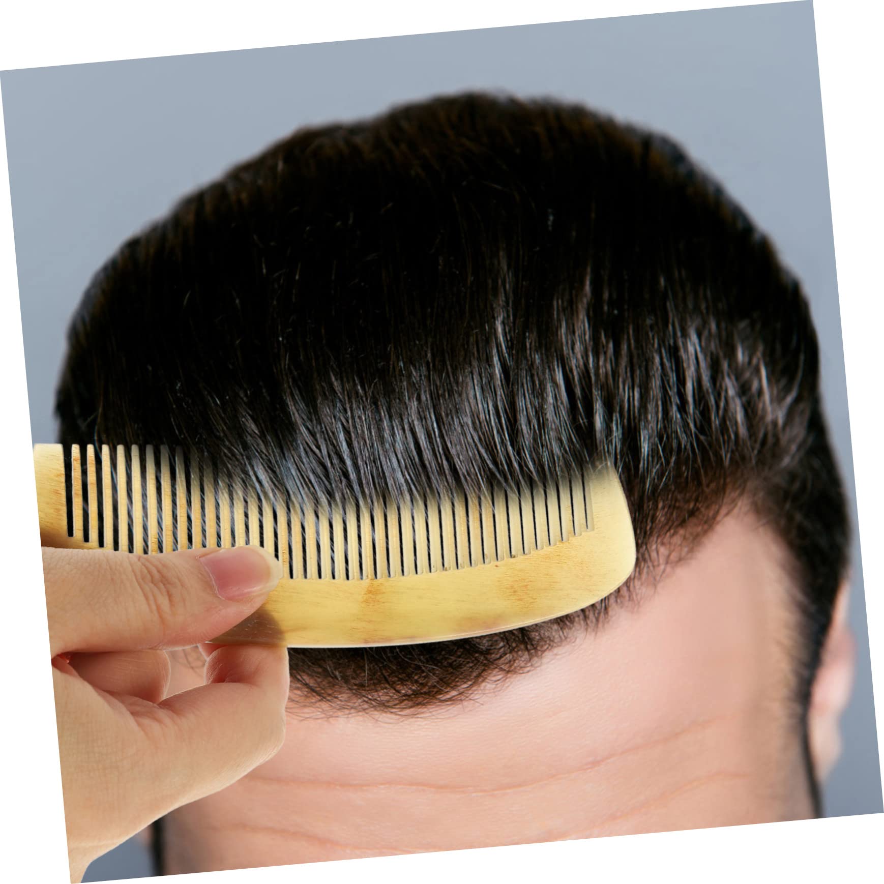 minkissy Peine de Cuerno Antiestático para Mujeres y Niñas Accesorio para Peinado y Cuidado del Cabello Rizado para Masajear el Cabelludo y Peinar la Barba