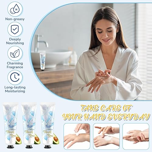 Miniatura 4 de 24 juegos de crema de manos para baby shower, elefante azul, regalos de despedida de soltera, agradecimiento, crema de manos para invitados, loción