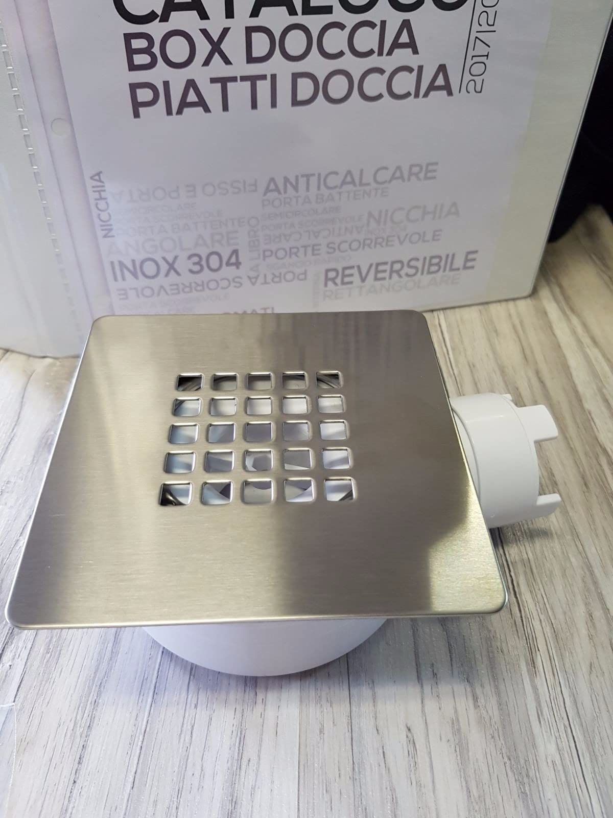 OLIMPO DOCCE - Piatto doccia bianco in marmoresina con griglia inox e Piletta Gratis - STAR PLUS - 80x150