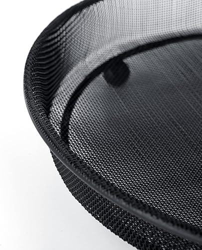 Miniatura 4 de iBorn Juego de 2 bandejas de semillas para pájaros de malla para pájaros silvestres, base elevada, color negro