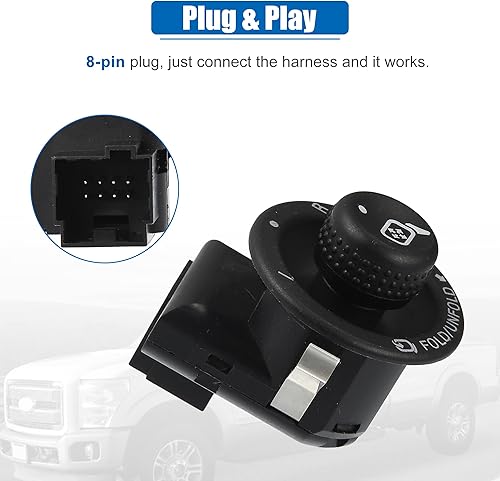 Miniatura 5 de X AUTOHAUX Interruptor de control del espejo eléctrico delantero izquierdo para Ford E150 E250 E350 Super Duty Expedition F150 F250 F350 Fusion para