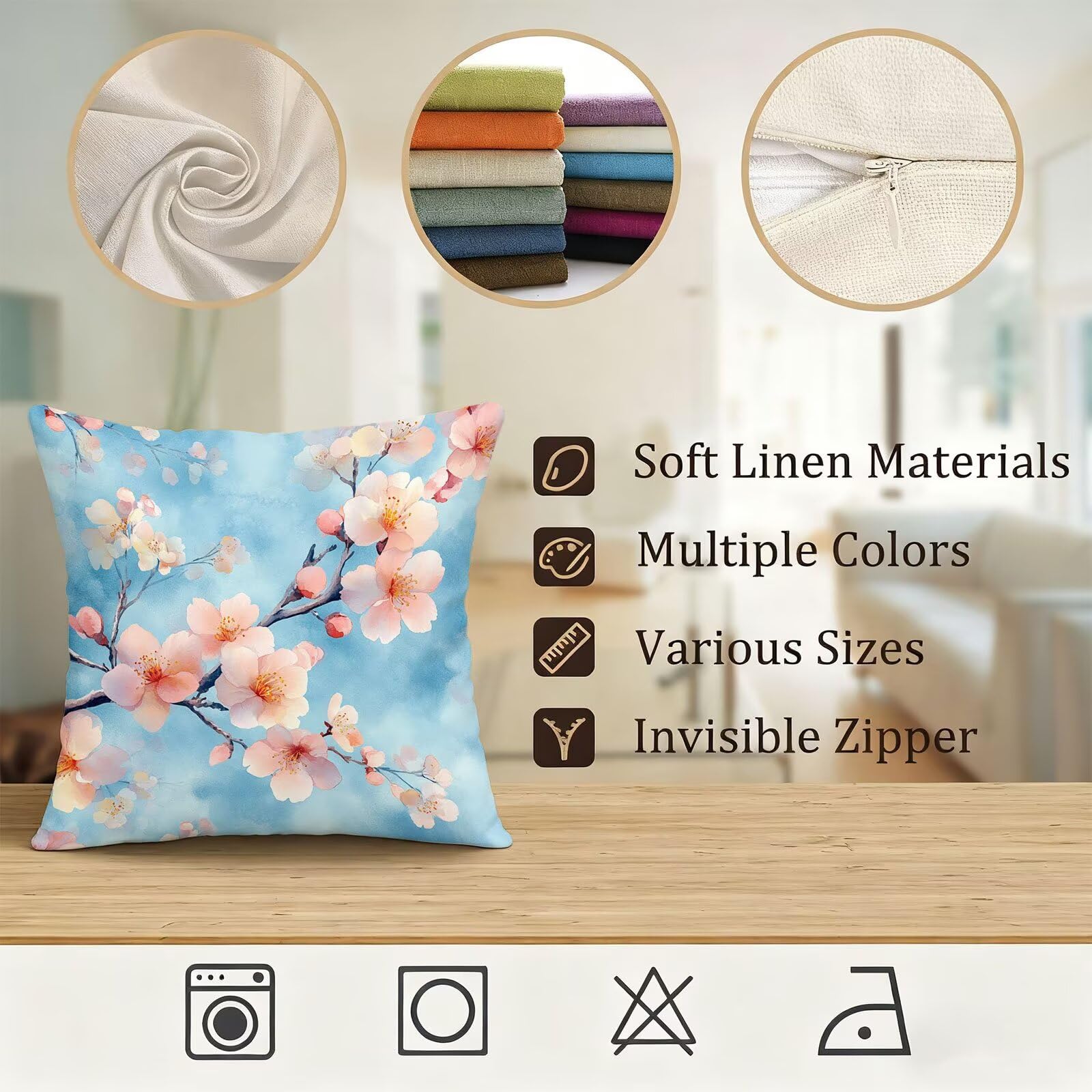 Rosa Funda Cojin 65x65 Flor Funda Almohada 65x65 Cojines Sofa Súper Suave Fundas Cojines Decorativos Fundas Almohadas 4 Piezas Almohada Cervicales y Cuello, para Hogar Cama Salon Decoracion E - 749