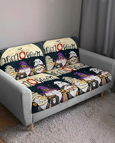 Miniatura 10 de Fundas de cojín de Navidad color gris degradado para sofá, funda elástica para sofá con parte inferior elástica, diseño de muñeco de nieve, copo de