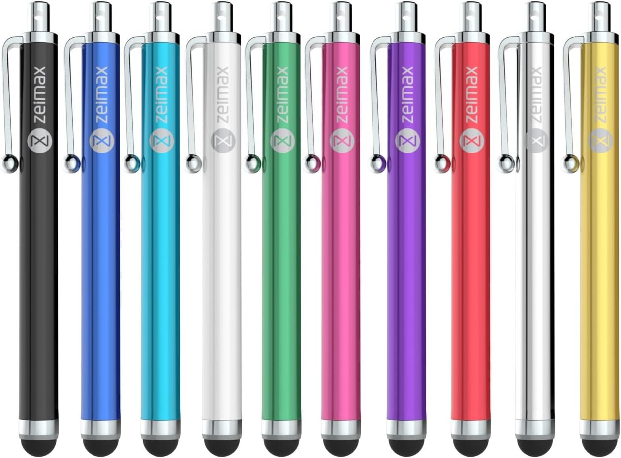 Zeimax 10 Pcs Stylus Set Aqua Blue/Black/Reed/Pink/Purplee/ White/Yellow/Blue/Silver/Green / Stylus Universal Touch Screen Capacitive Pens
