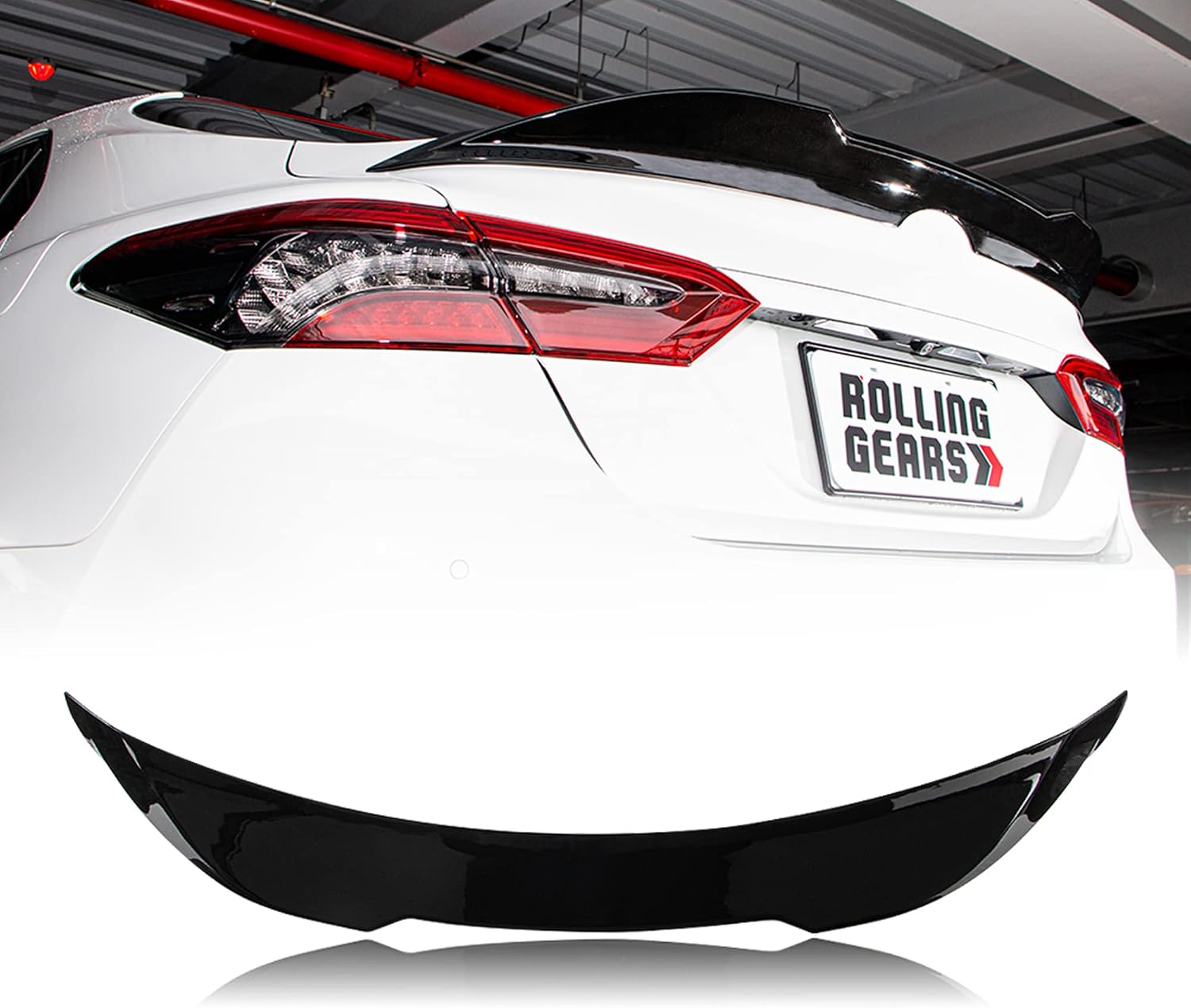 Trunk Spoiler Wing Compatible with 2018–2024 Toyota Camry Sedan Rear Spoiler Gloss Black (JP Style)