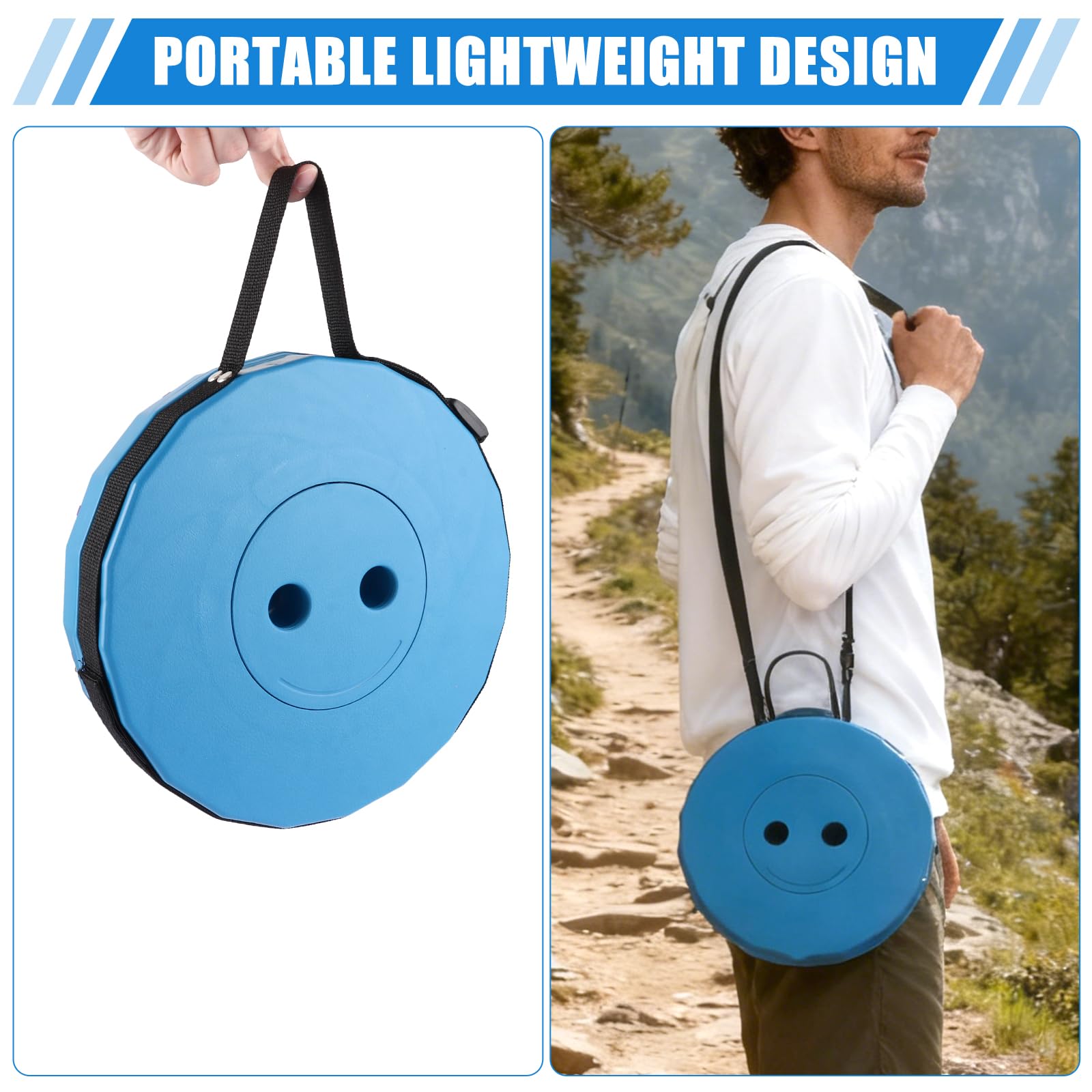 DAJAVE Lot de 2 tabourets télescopiques pliables portables avec grande capacité de charge - Pour le camping en plein air, la pêche, les familles en intérieur - Couleur