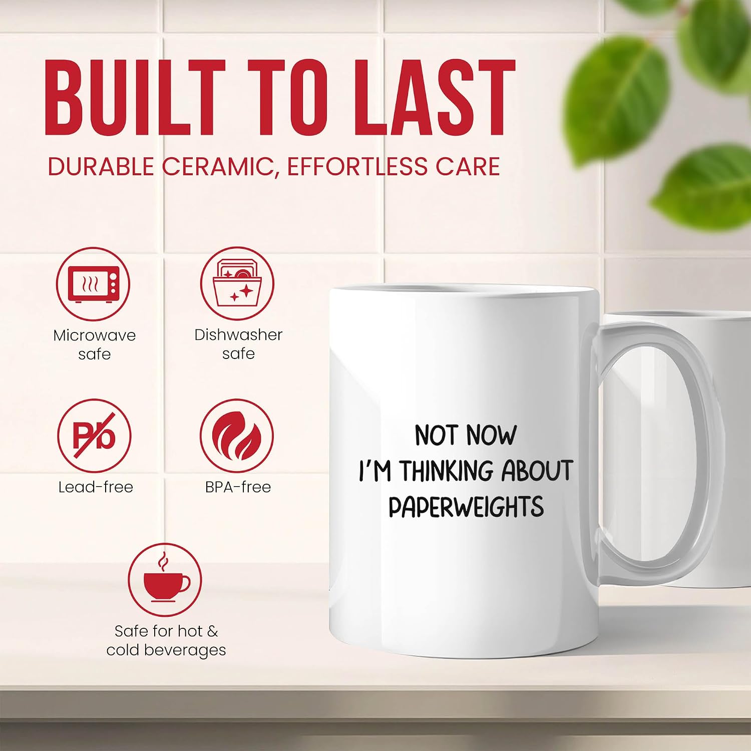 I'm Thinking About Paperweights Mug - Desk Accessory Coffee Cup - Office Funny Gift From Colleagues - Collector Tea Mugs - Decorative Pieces Cups - 11 Oz Ceramic Gifts For Paper Lover, Birthday, Him image 4