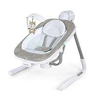Vista 1 de Ingenuity Anyway Sway 5-Speed Multi-Direction Portable Foldable Baby Swing & Infant Seat with Vibrations, Nature Sounds, 0-9 Months 6-20 lbs (Ray)