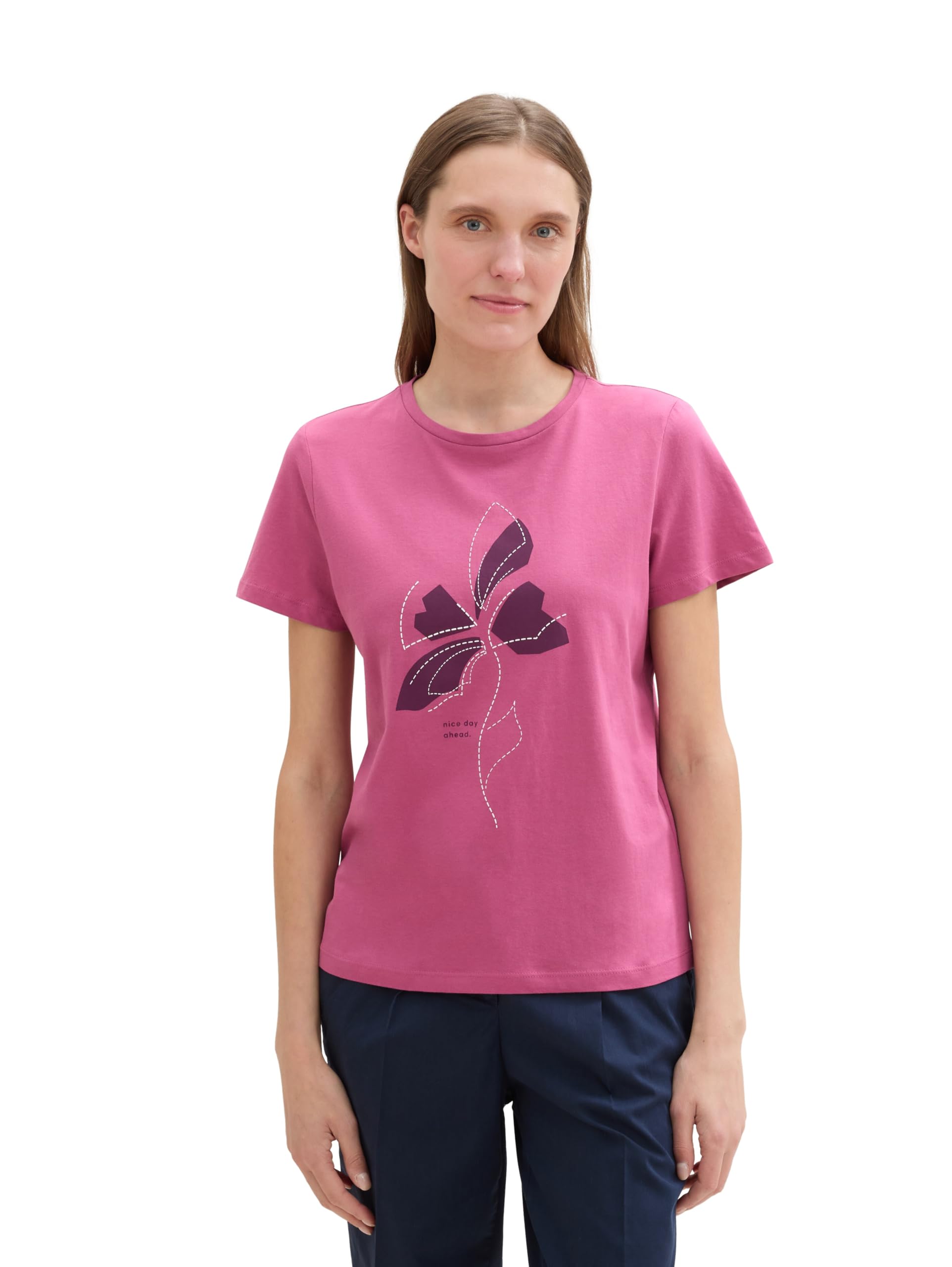 TOM TAILOR Damen Basic T-Shirt mit Print