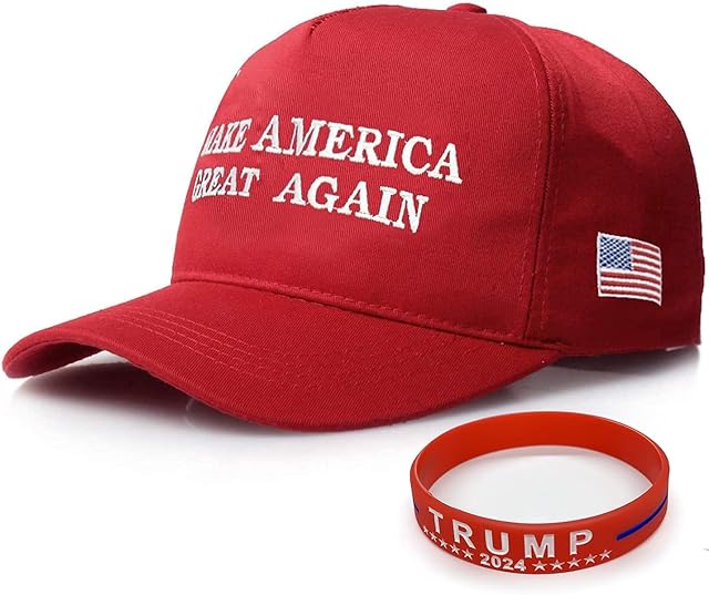 MAGA Trump Hat, Donald Trump Cap, Keep American Great Trump 2020 Hat with Wristband (MAGA-Red)(Size:L)