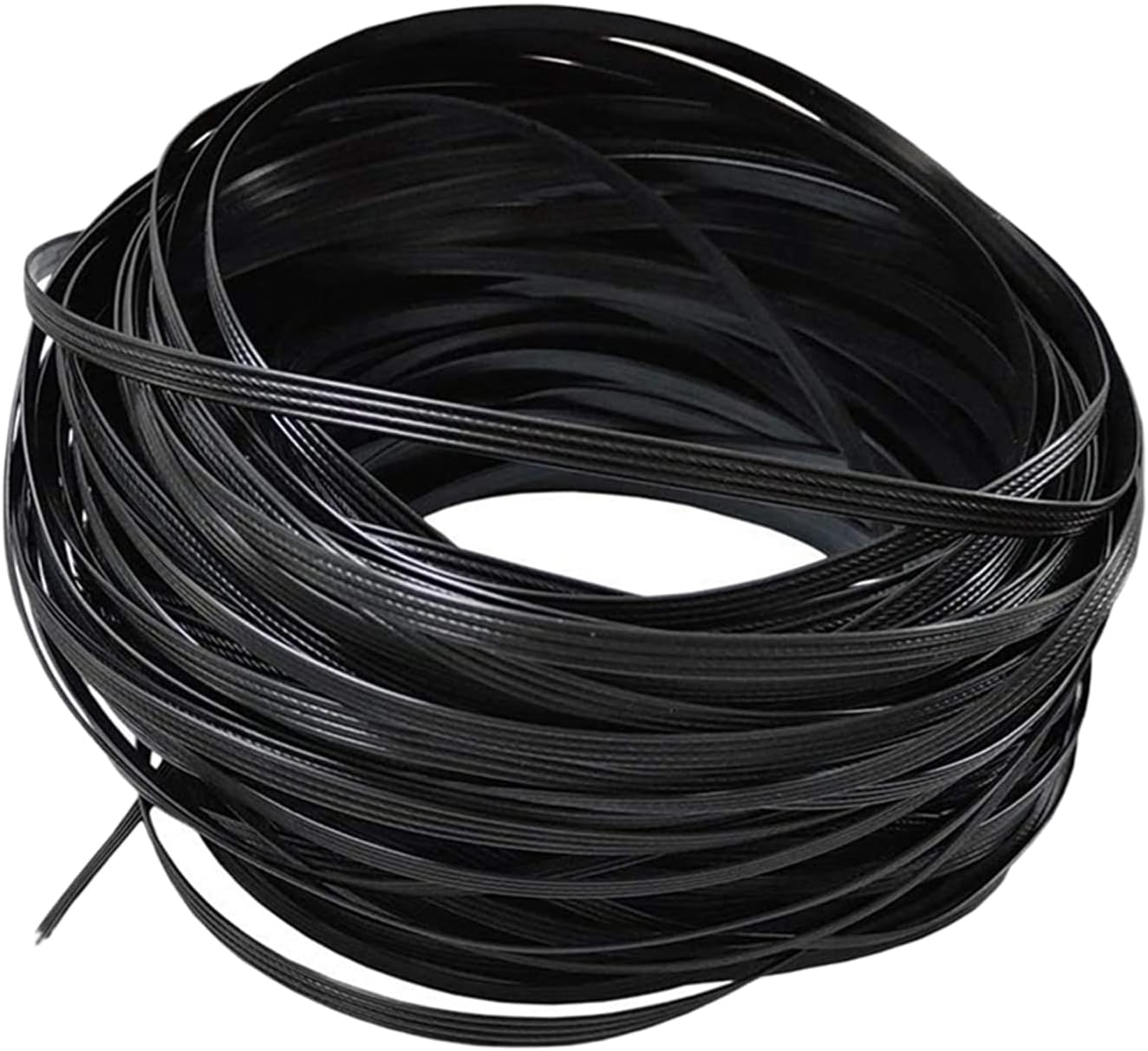 Eagles Wicker Repair Kit, 230Ft/70m Synthetic Rattan Repair Material Waterproof Flat Ribbon for Garden Patio Furniture and Rattan Chair Sofa Basket(8mm W x1.2mm THK)-Black Stripes