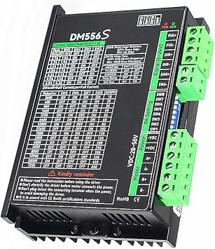 CNCTOPBAOS DM556S Digital CNC Stepper Motor Driver,2-Phase Hybrid Driver Controller,20-50V DC 1A-6A 256 Subdivision for Nema17,Nema23,Nema24,Nema34 Stepper Motor,CNC Router Milling Engraving Machine