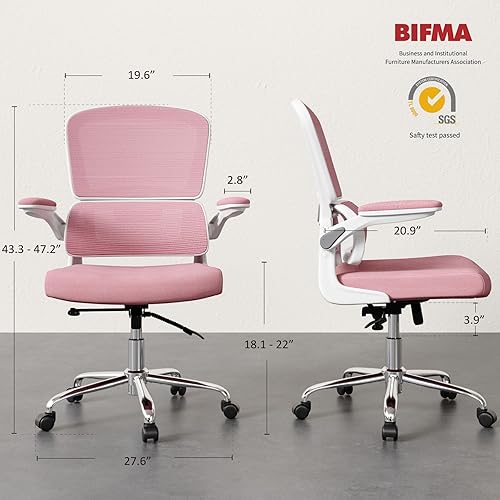 Miniatura 9 de Logicfox Office Chair, Ergonomic Desk Chair - Thick Cushion Adjustable Height Computer Chair with Lumbar Support and Flip-up Armrests, Home Office