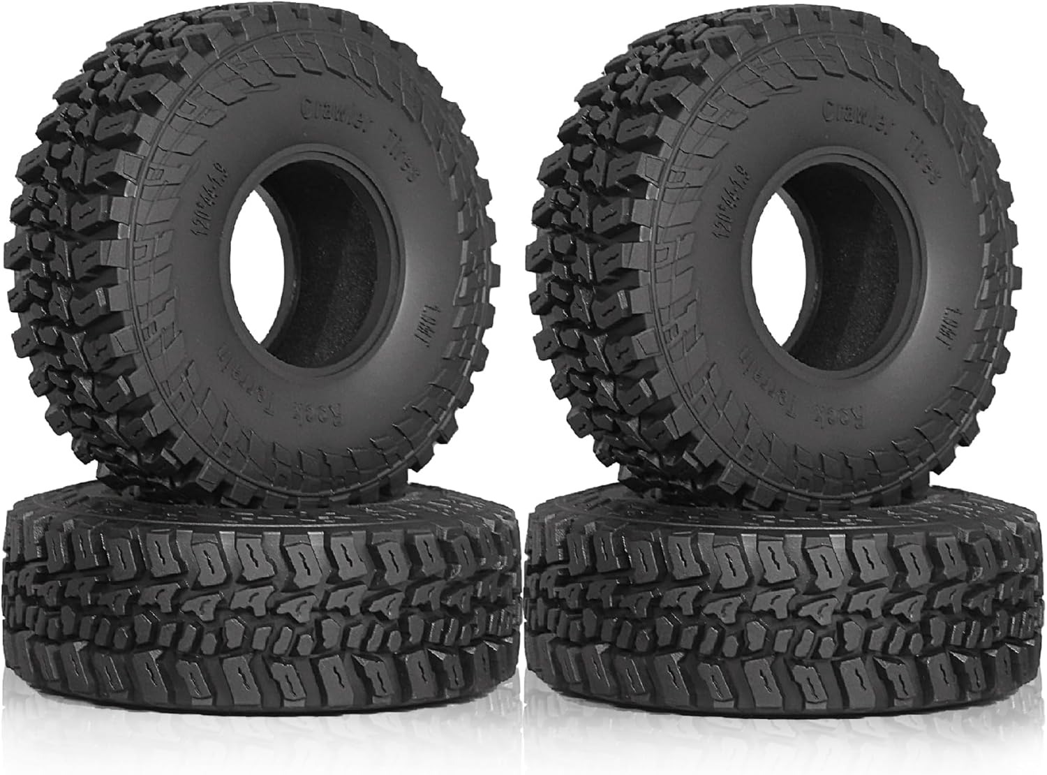 120mm 1.9” RC Crawler Tires Built-in Foam Inserts for High Grip For 1/10 RC Crawler, general purpose tires e.g. SCX10 III TRX4 90046 R197%t026 etc.