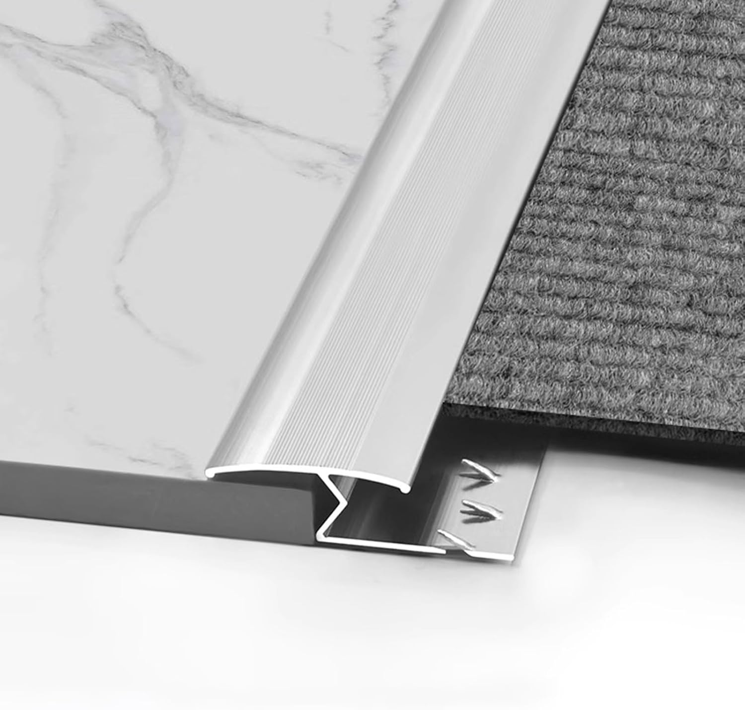 LZMZMQ Carpet Edge Trim Z Bar Transition Strip, 2 5 10 15 20 30 Pcs Metal Rug Border Edging Binding Nosing for Home Living Room Area Rugs Floor Mats, Molding(2 PCS,50cm/19IN)